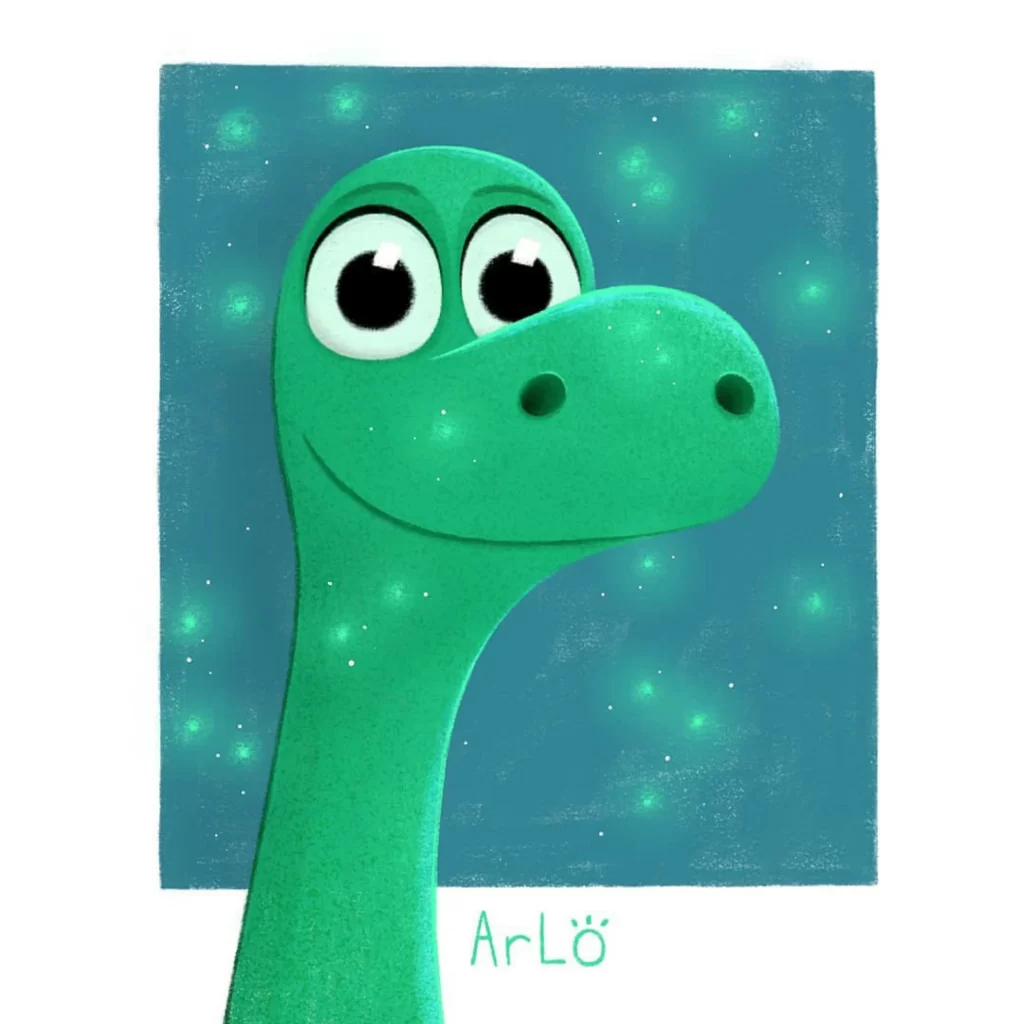 Green Dinosaur Character Arlo Eleonore Pelluau