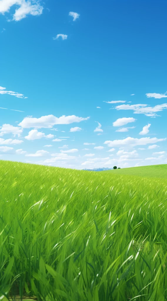 Green Field Blue Sky Clouds