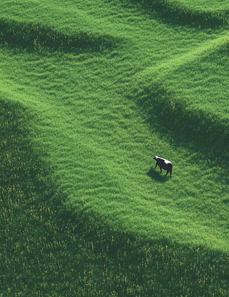 Green Field Grazing Cow Pasture Landscape Nature