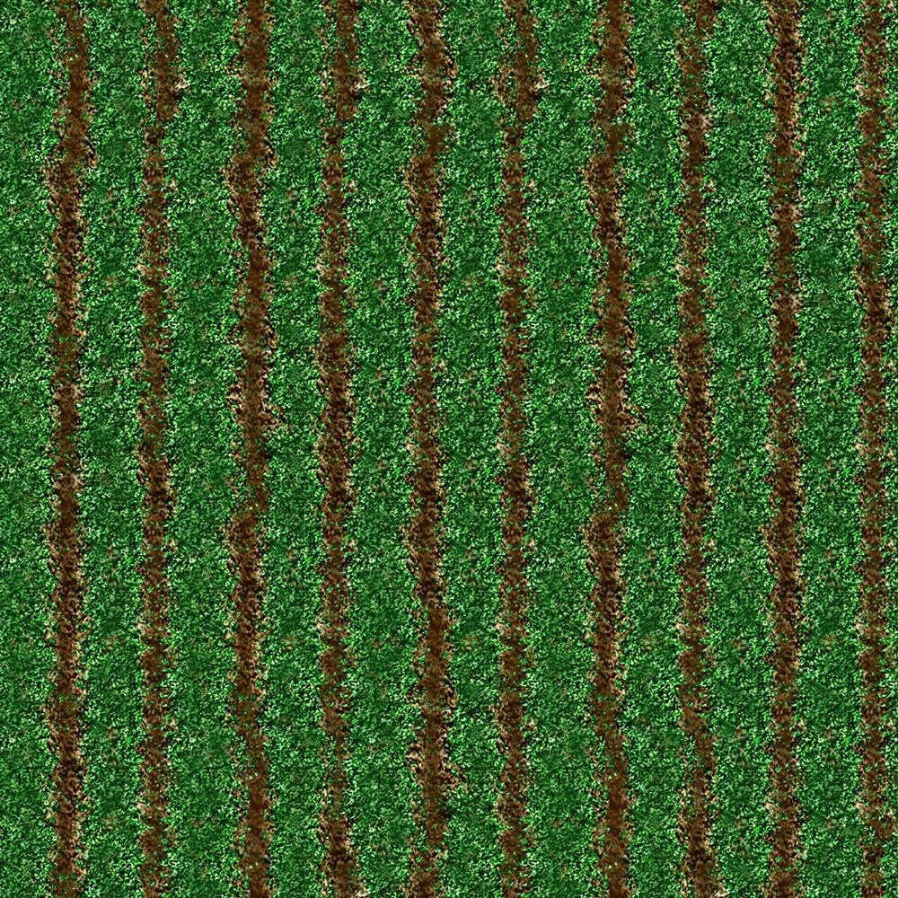 Green Grass Brown Soil Rows Pattern