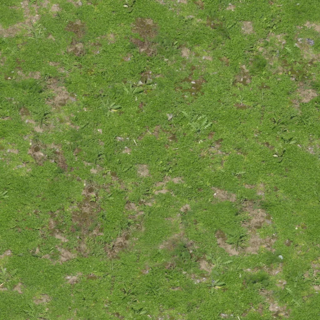 Green Grass Lawn Patchy Soil