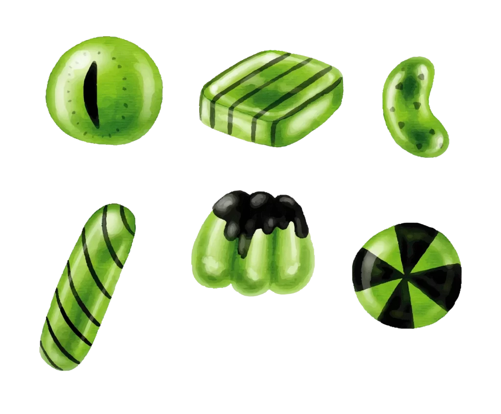 Green Jelly Beans Striped Chocolate Halloween