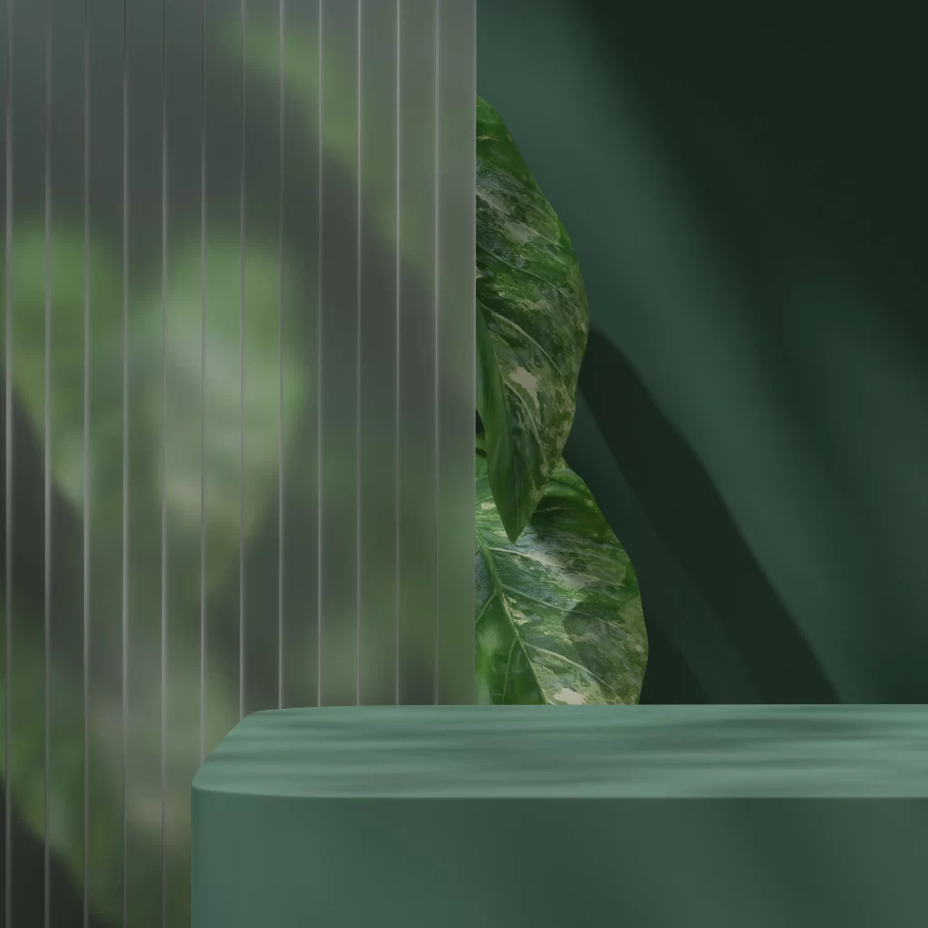Green Plant Leaves with Vertical Lines
