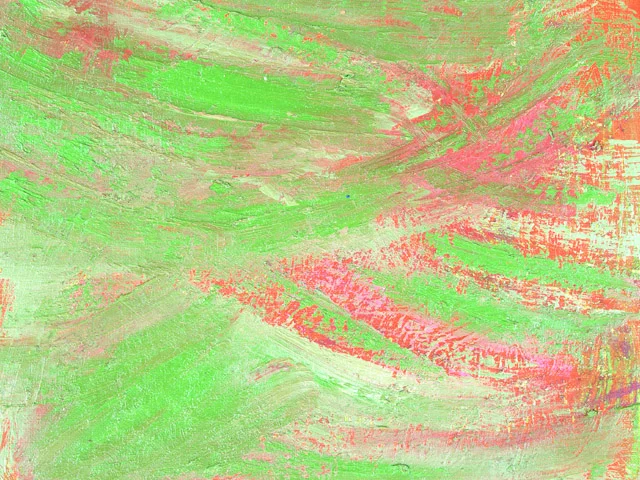 Green Red Impasto Oil Painting Texture Rough Brushstrokes
