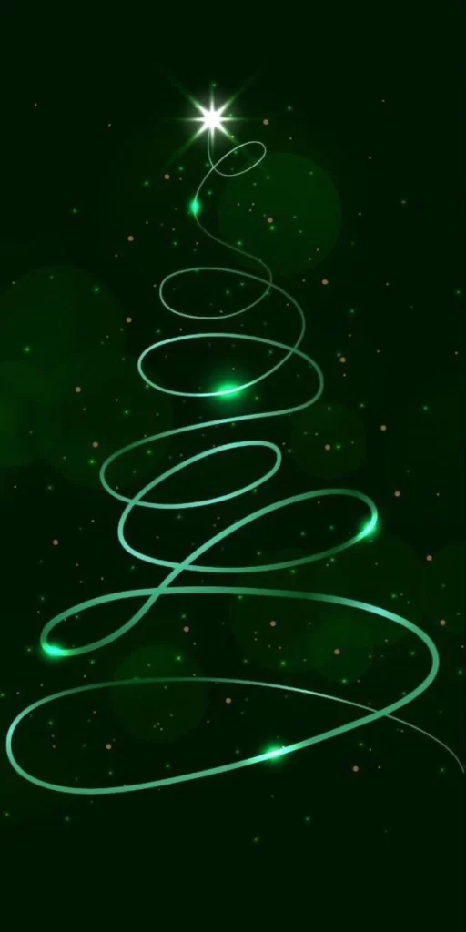 Green Spiral Light Streaks Dreamy Smooth Merry Christmas tree