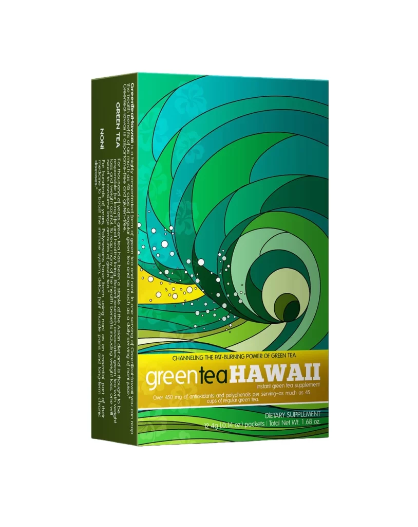 Green Tea Hawaii Vibrant Waves Minimalist Design