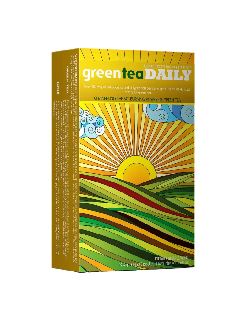 Green Tea Supplement Yellow Green Abstract Minimalist Design