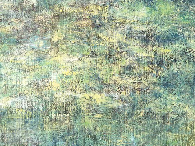 Green Yellow Blue Impasto Oil Painting Texture Rough Brushstrokes