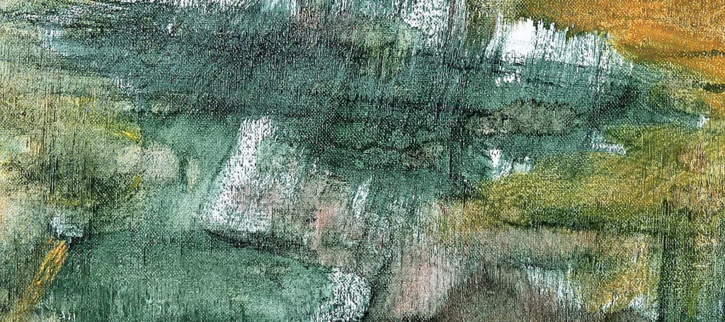 Green Yellow White Impasto Oil Painting Texture Rough gray Brushstrokes