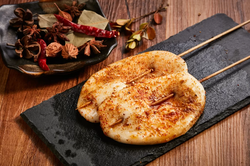 Grilled Cheese Skewers Spicy Seasoning Golden Brown