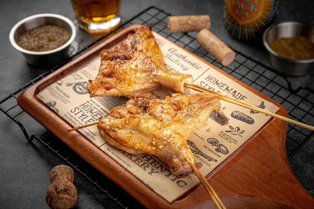 Grilled Chicken Wings Honey Glaze Charred Crust