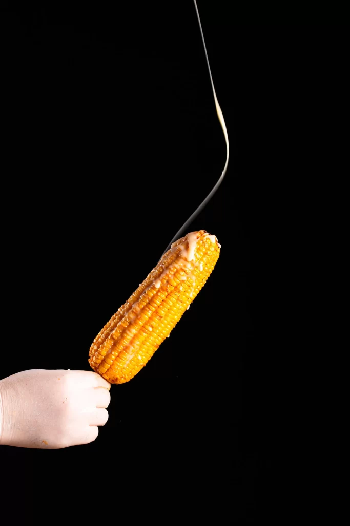 Grilled Corn on the Cob Butter Drizzle Charred Kernels