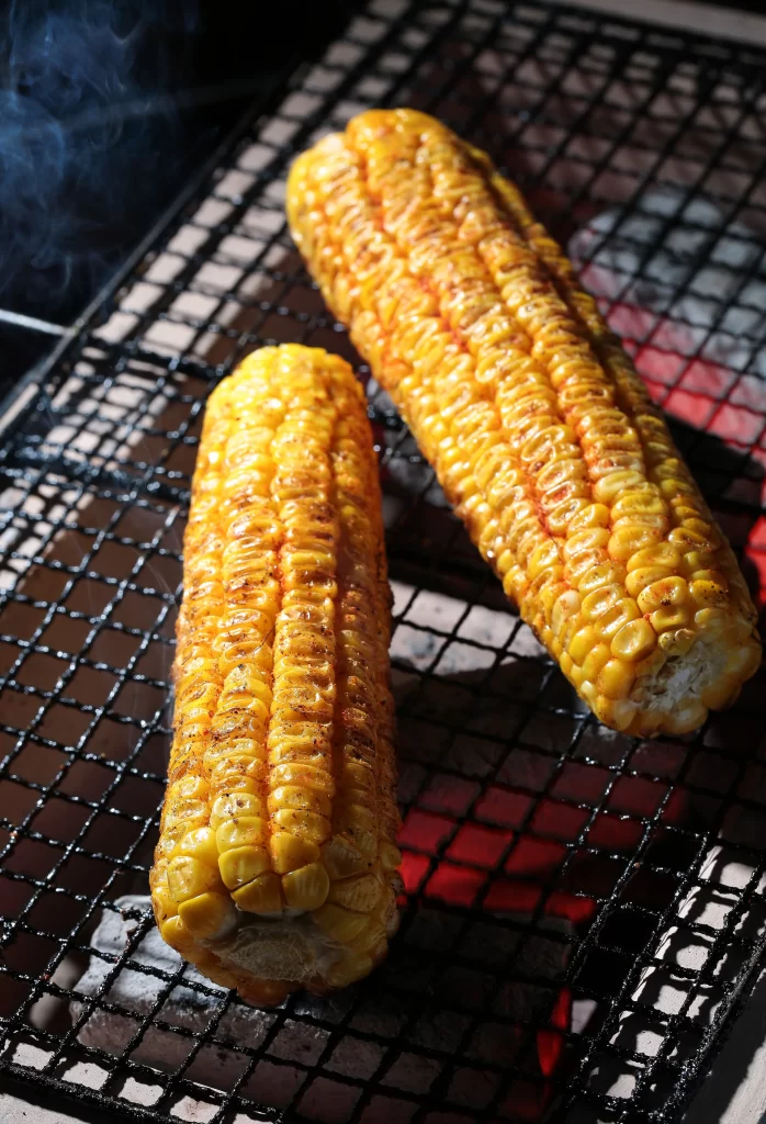 Grilled Corn on the Cob Spicy Seasoning Charred Kernels