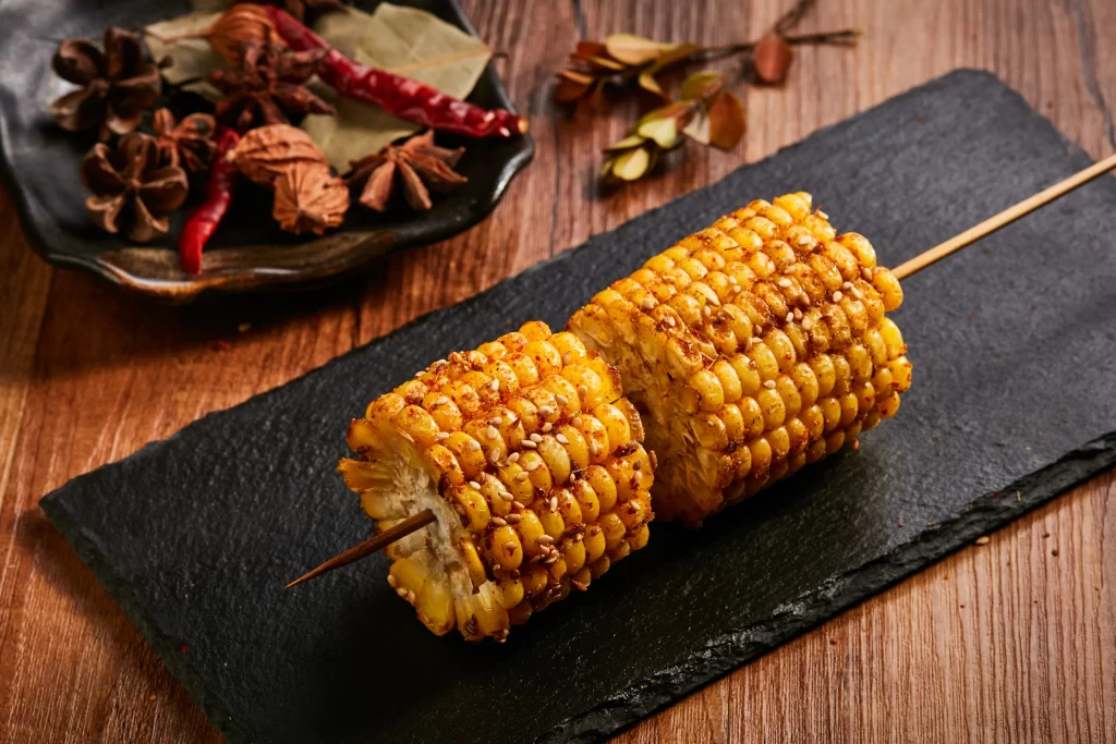 Grilled Corn on the Cob with Spices and Sesame Seeds