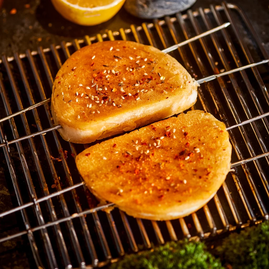 Grilled Fish Fillet Sesame Seeds Spices Golden Brown