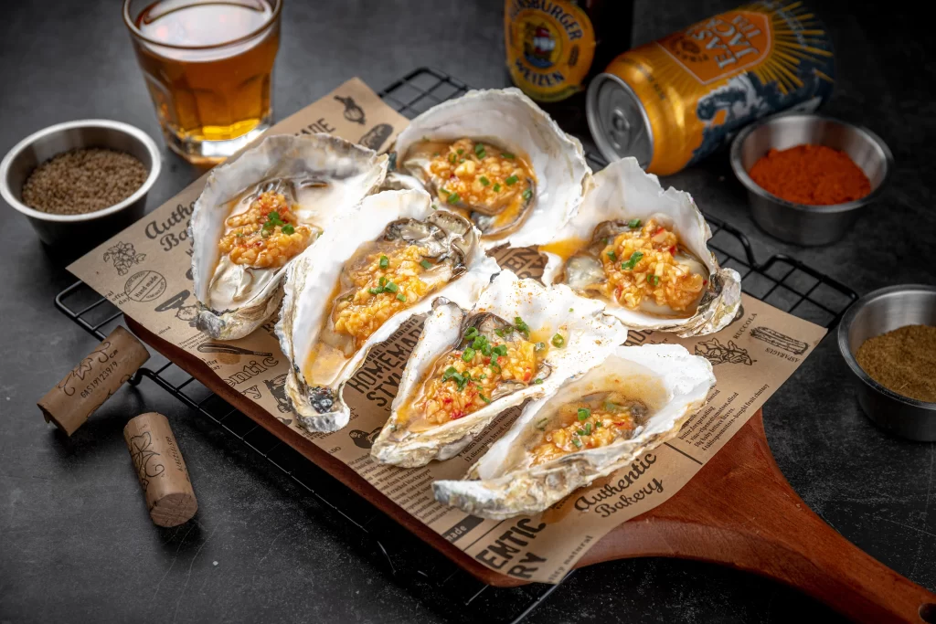 Grilled Oysters Garlic Butter Golden Crust Fresh Herbs