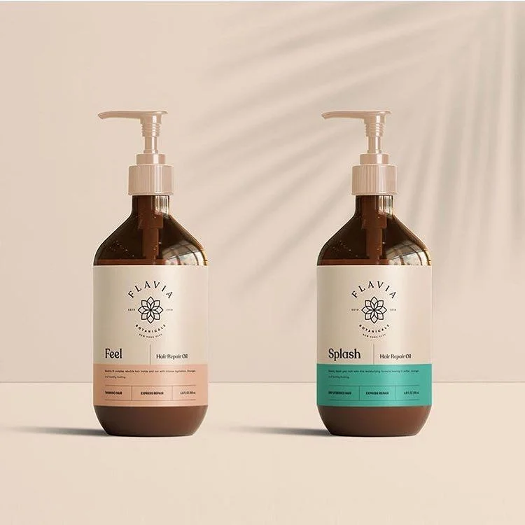 Hair Repair Oil Brown White Simple Clean Design