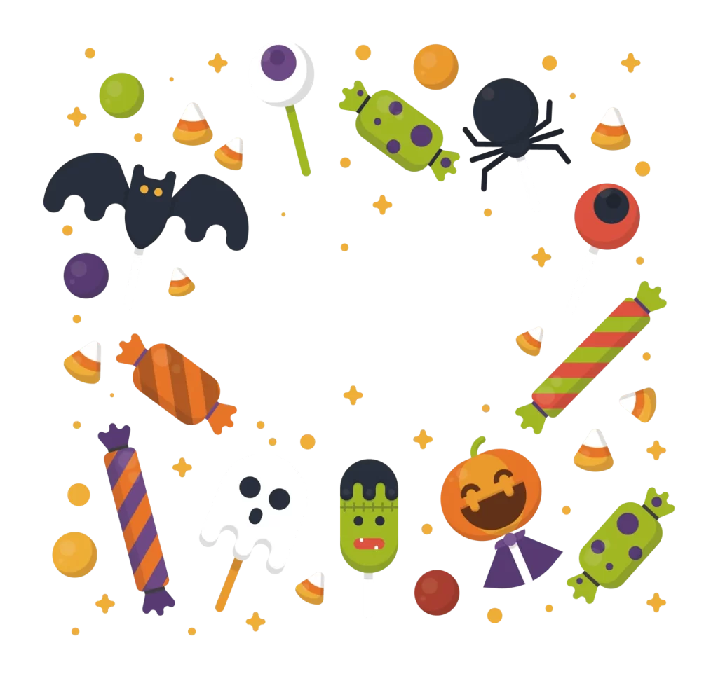 Halloween Candy Colorful Wrapped Spooky