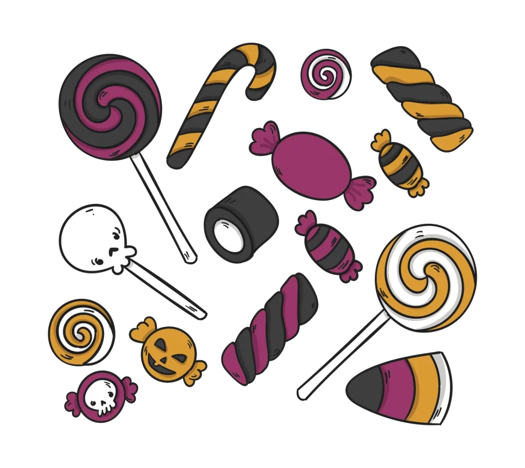 Halloween Candy Lollipop Swirl Skull Candy Corn