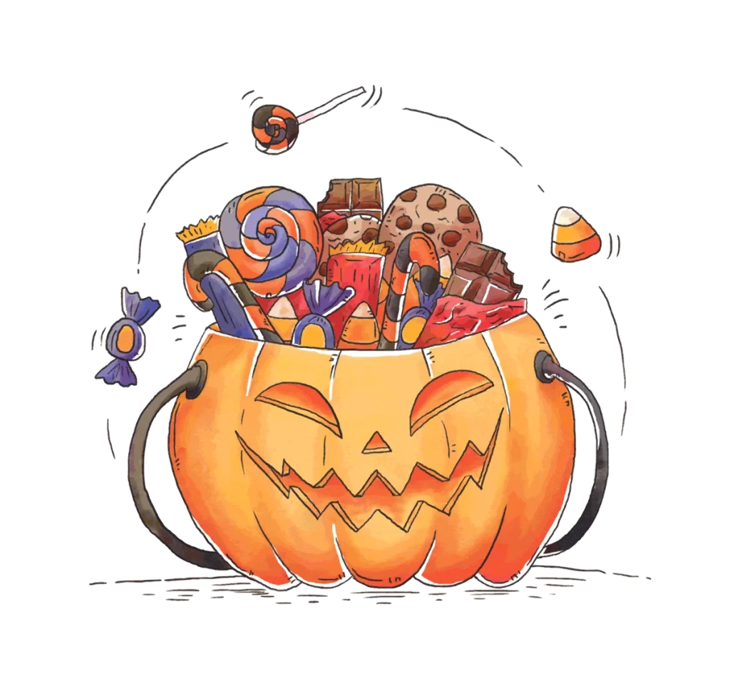 Halloween Candy Pumpkin Orange Black White Yellow