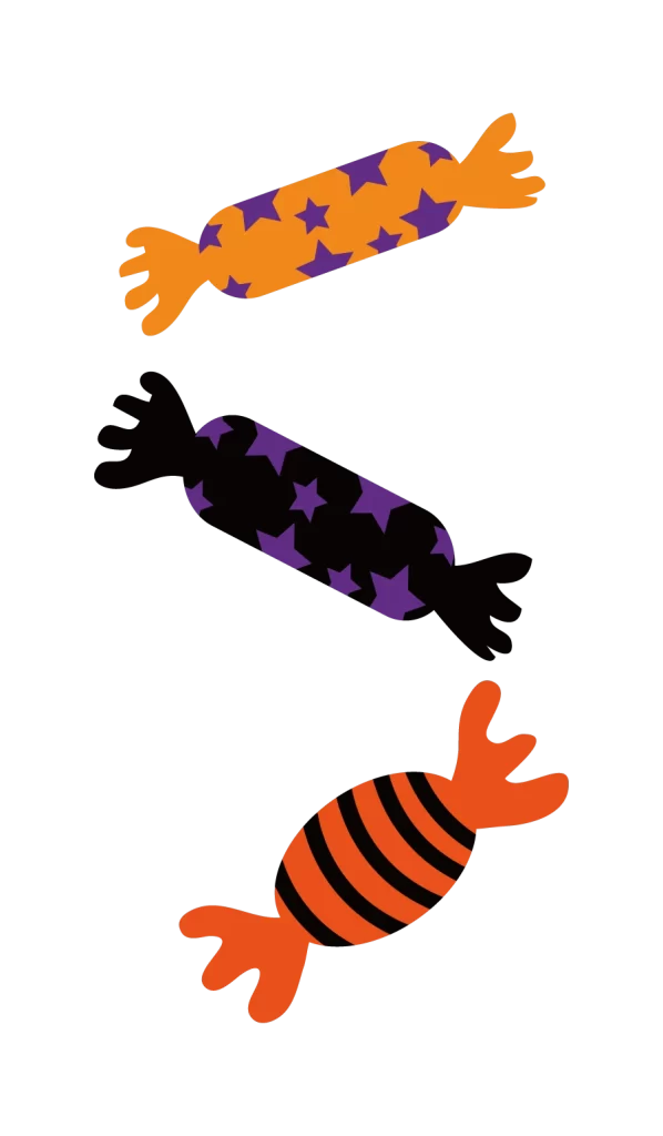 Halloween Candy Stars Stripes Purple Orange Black