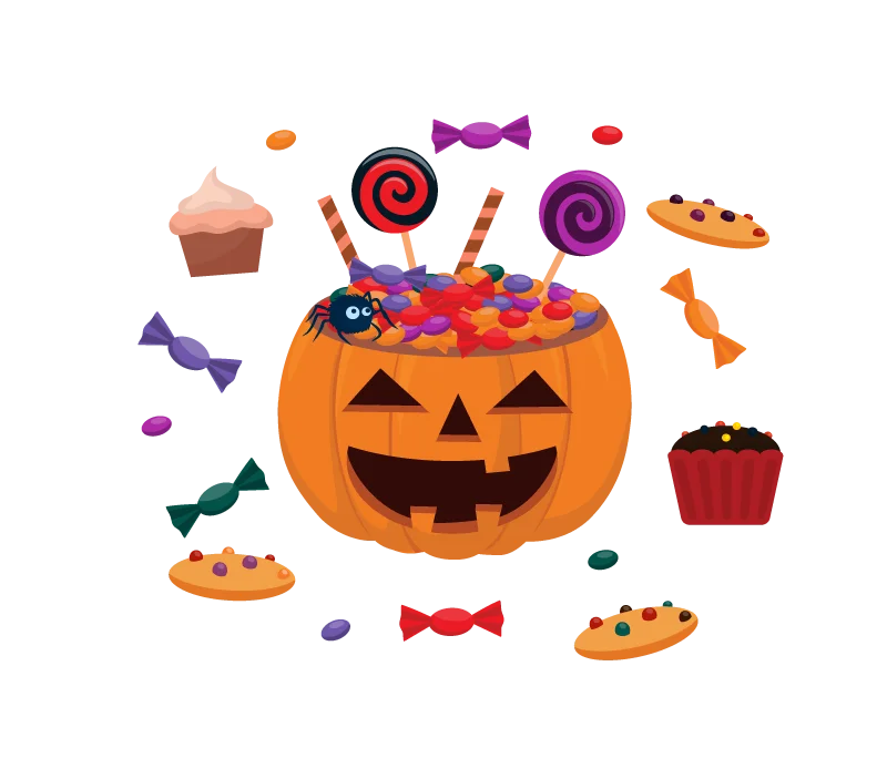 Halloween Pumpkin Lollipop Wrapped Candy Cookies Cupcakes Spider