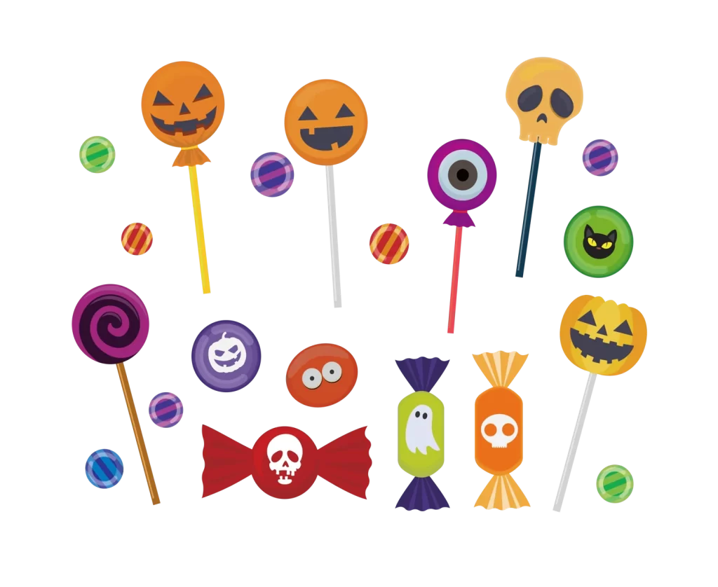 Halloween Themed Lollipops Skulls Pumpkins Eyes Ghosts Candy