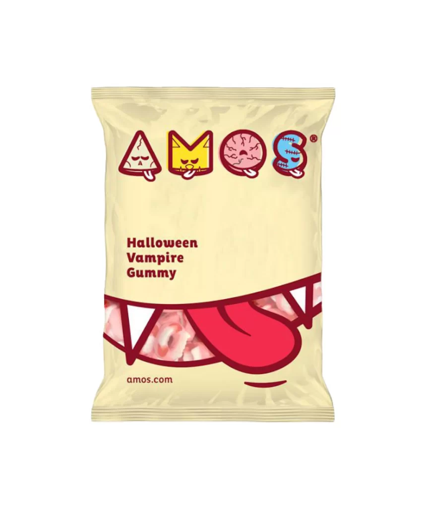 Halloween Vampire Gummy Cartoonish Yellow Red Spooky