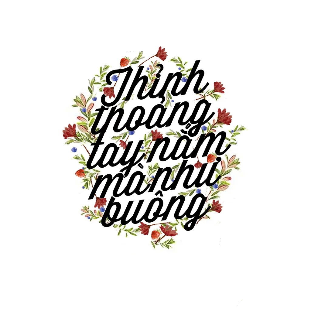 Handwriting Floral Vietnamese Art Typography
