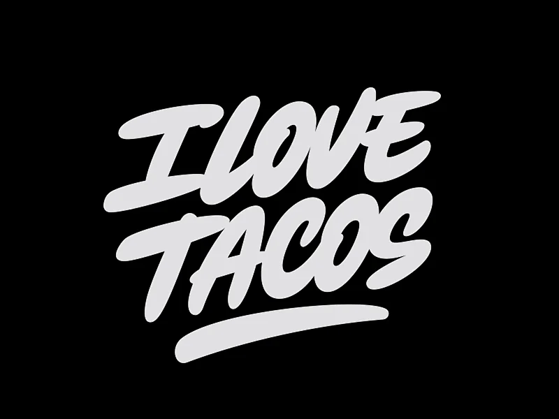 Handwritten Rounded White Black Background Typography Design
