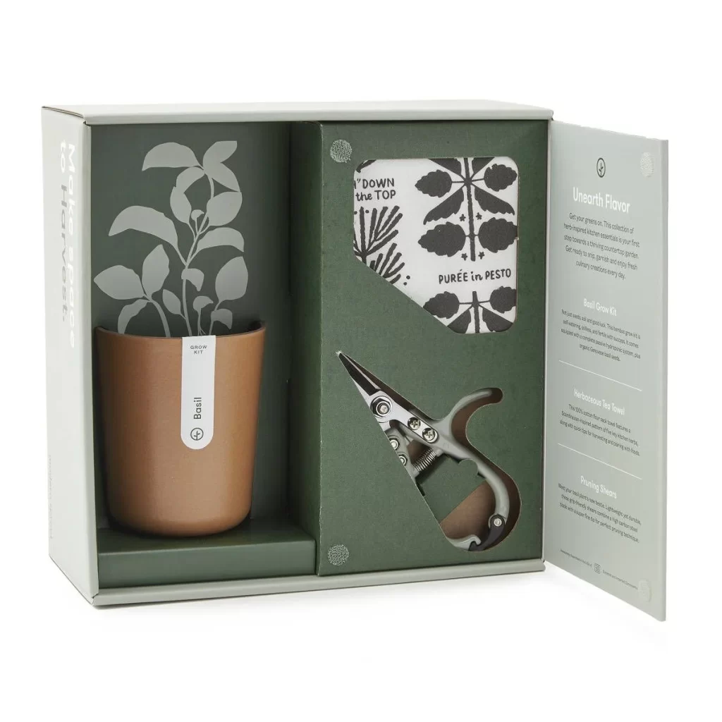 Herb Garden Kit Green Brown Rustic Organic Design