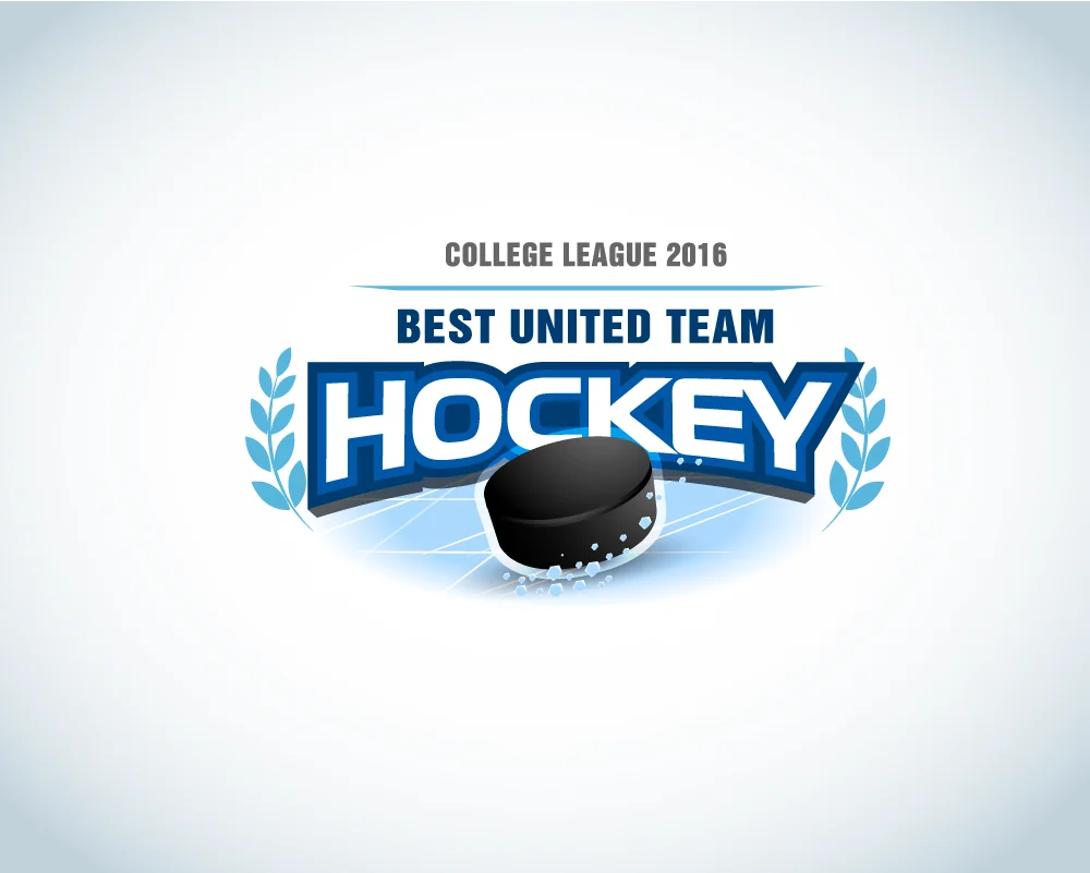 Hockey College League Sports Team Emblem