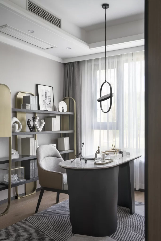 Home Office Contemporary Neutral Black White Gold