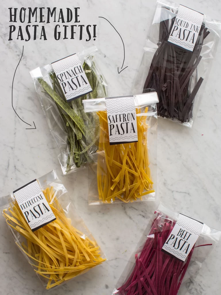 Homemade Pasta Gifts Spinach Saffron Squid Ink Turmeric Beet