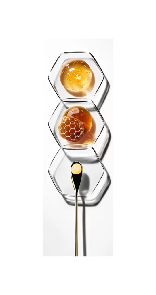 Honeycomb Honey Spoon Glass
