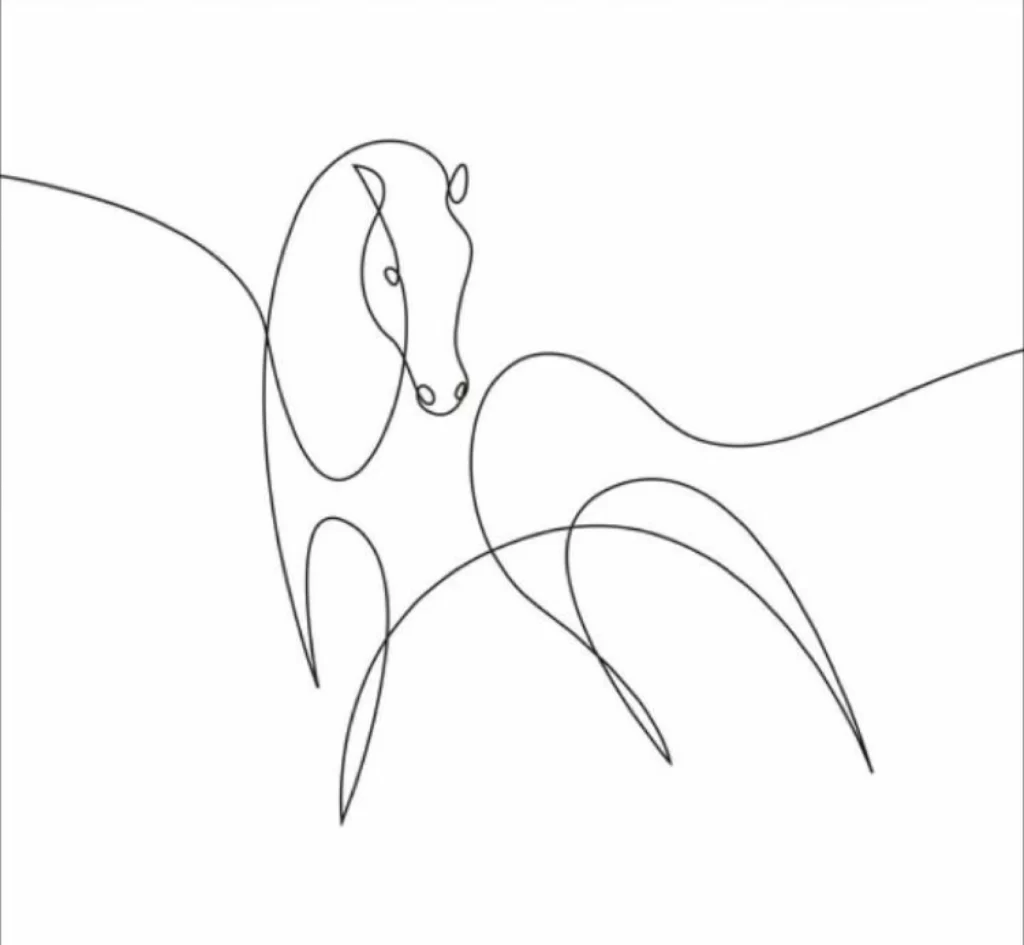 Horse Line Drawing Minimalist Art