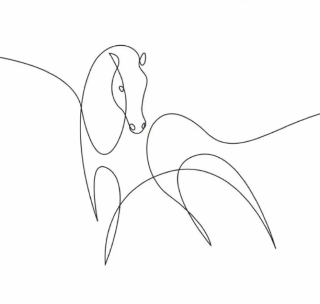 Horse Line Drawing Minimalist Art