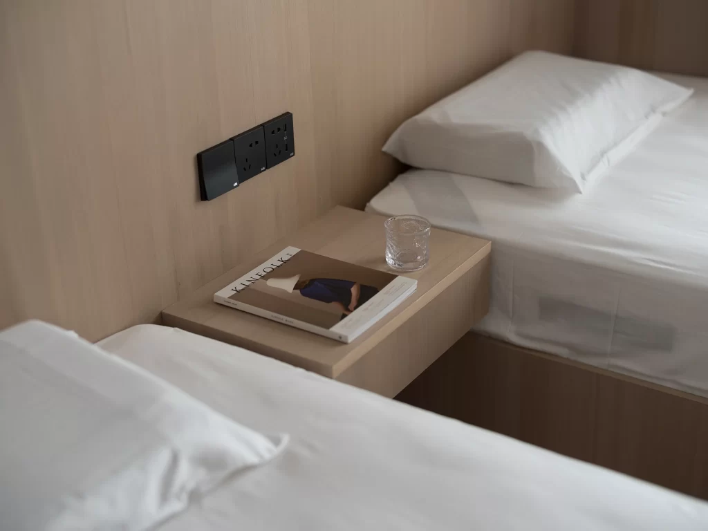 Hotel Room Minimalist White Neutral Wood Simple