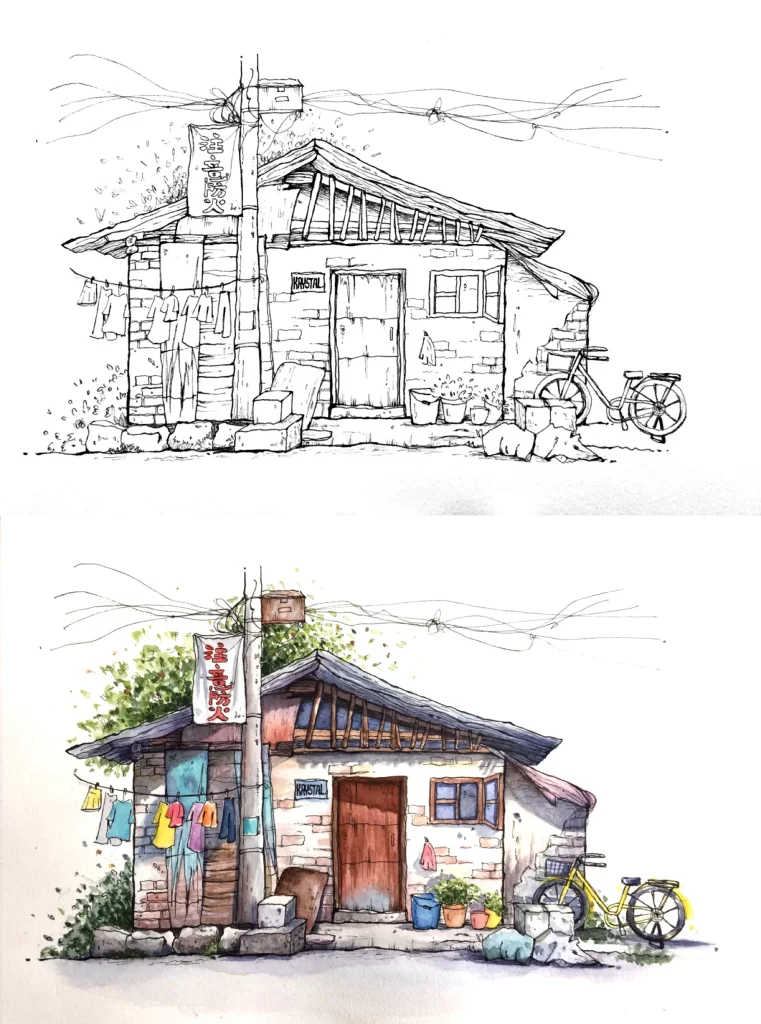 House Sketch Colorization Mateusz Urbanowicz