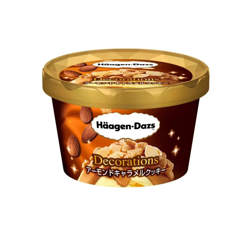 Ice Cream Container Haagen-Dazs Almond Decorative Design