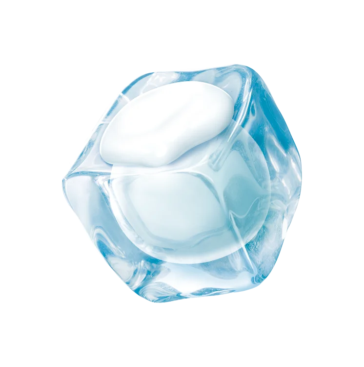 Ice Cube with White Sphere Inside