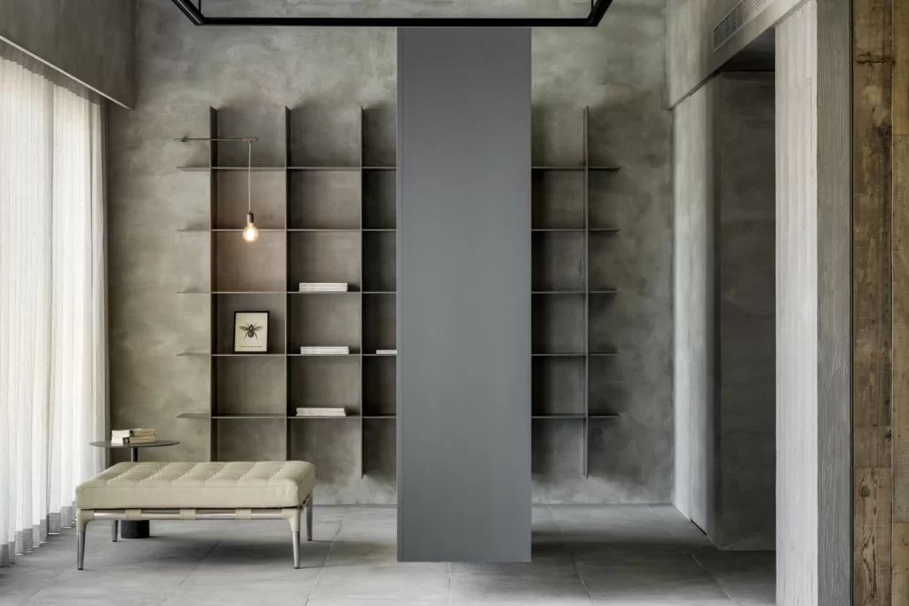 Industrial Minimalist Study Neutral Gray Concrete