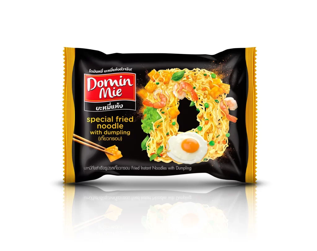 Instant Noodles Domin Black Yellow Colorful Illustration