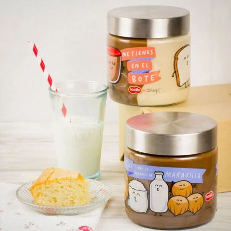 Jar Spread Cartoon Illustration Brown White Whimsical Packaging Design