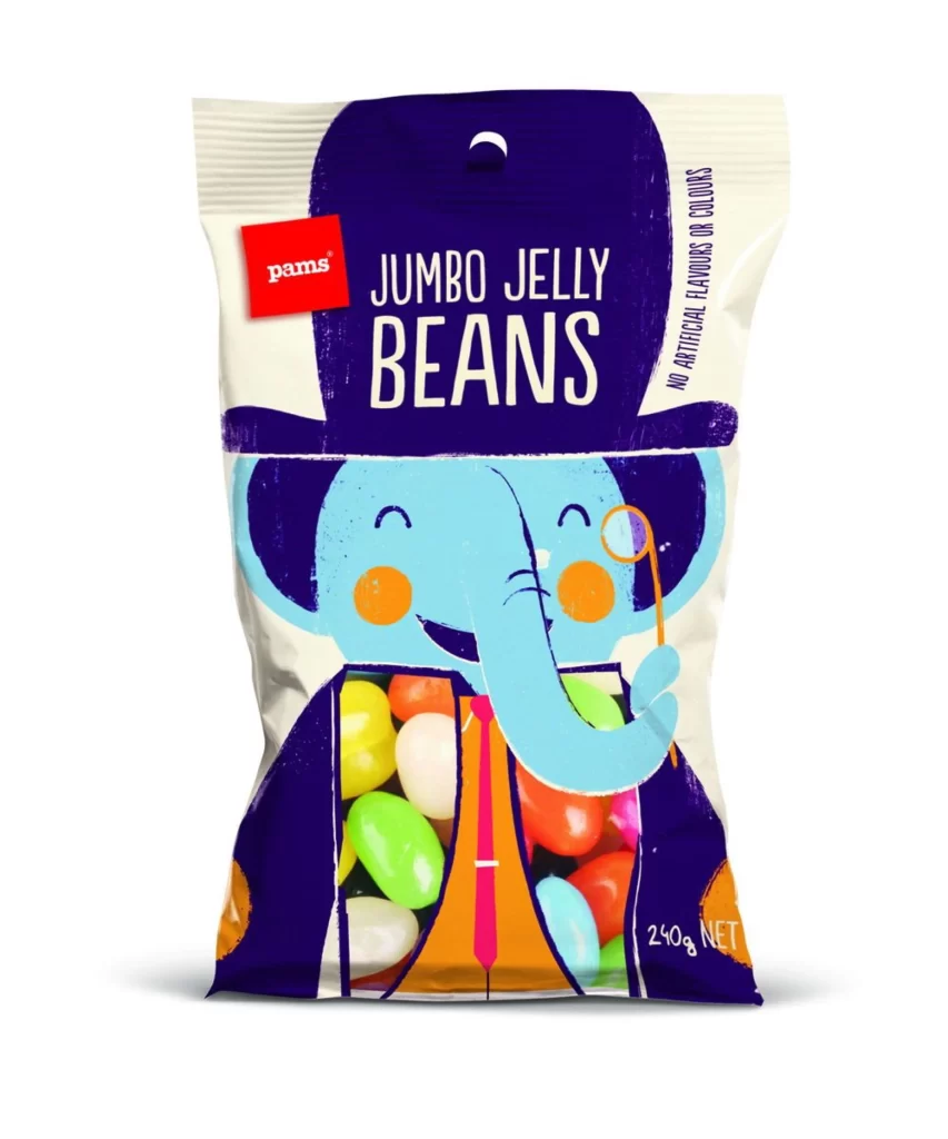 Jelly Beans Illustration Colorful Elephant Fun