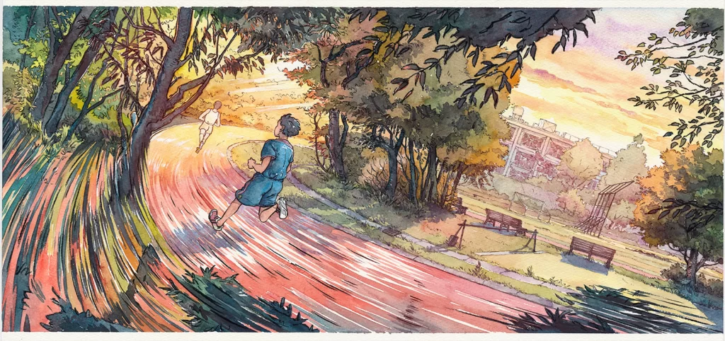 Jogging Park Trees Path Sunset Mateusz Urbanowicz