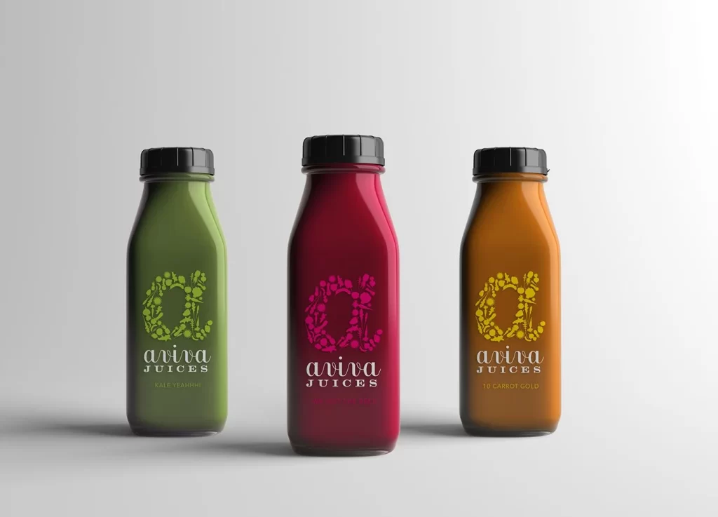 Juice Bottles Colorful Modern Minimalist Design