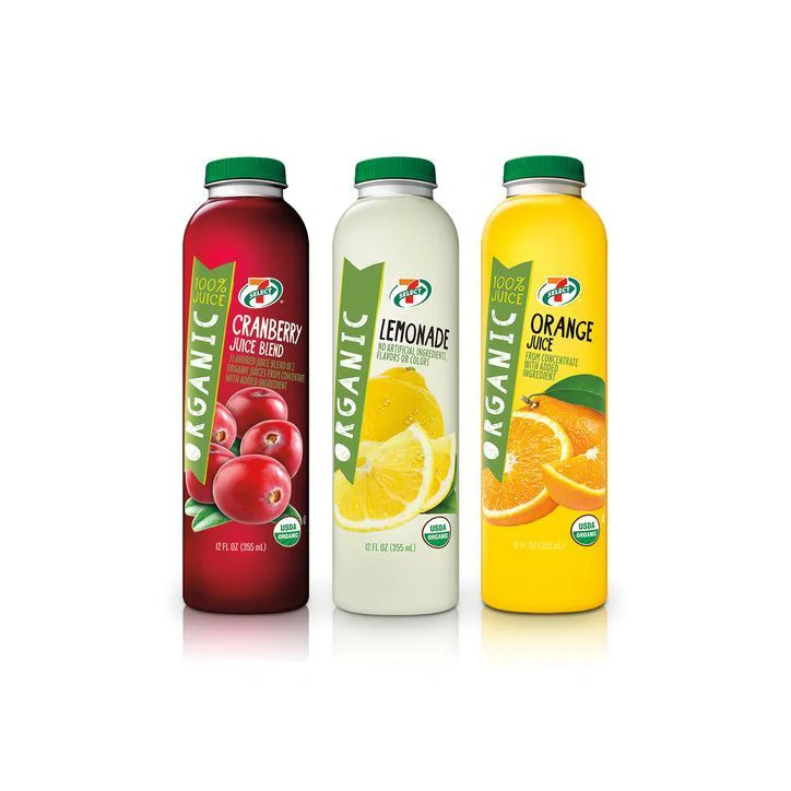 Juice Bottles Organic Red Yellow Green Modern Design