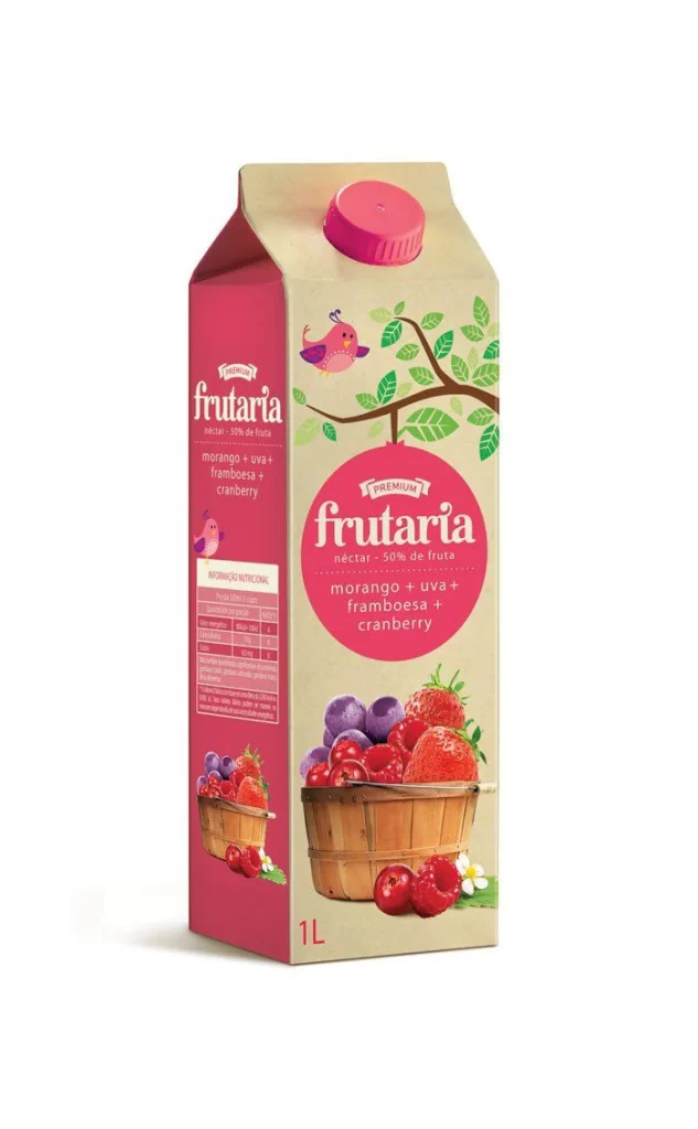 Juice Box Fruit Nectar Pink Green Natural Design