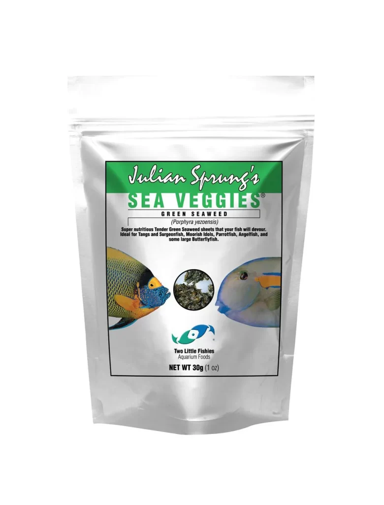 Julian Sprung’s Sea Veggies Green Seaweed Fish Food White Bag Fish Illustration